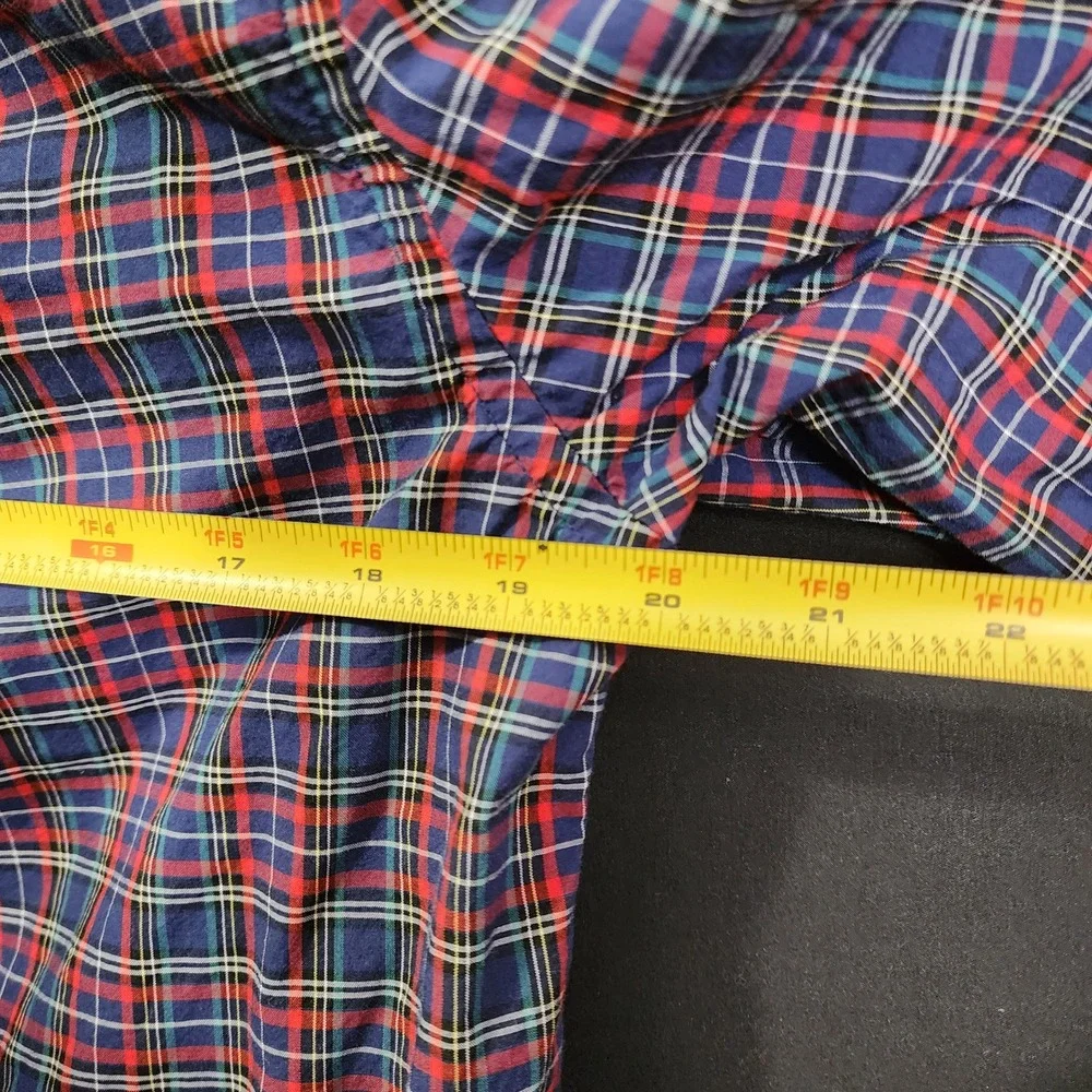 Ralph Lauren Boys XL 18-20 Plaid Button Down Shirt Navy Red Green Cotton